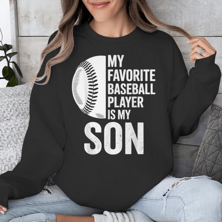 Cute Favorite Baseball Player Is My Son Women Men Unisex Sweatshirt
