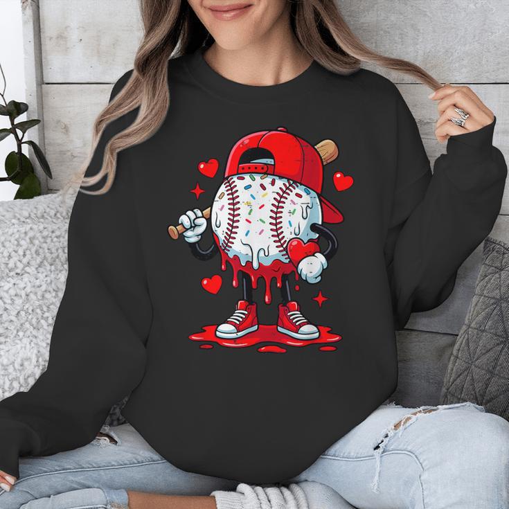 Cute Game Day Baseball Ice Cream Drip Valentine Love XOXO Unisex Sweatshirt Cute Game Day Baseball Ice Cream Drip Valentine Love XOXO Unisex Sweatshirt