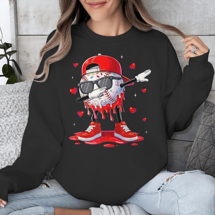 Dabbing Baseball Drip Ice Cream Youth Boy Valentines Day Unisex Sweatshirt