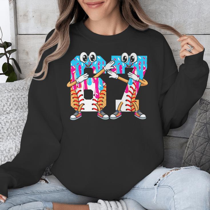 Dabbing Baseball Ice Cream Drip Number 67 Birthday Party Unisex Sweatshirt Dabbing Baseball Ice Cream Drip Number 67 Birthday Party Unisex Sweatshirt
