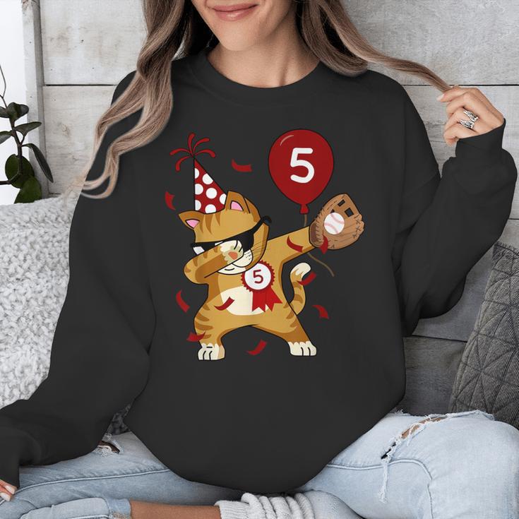 Dabbing Cool Cat Baseball 5th Birthday Unisex Sweatshirt Dabbing Cool Cat Baseball 5th Birthday Unisex Sweatshirt
