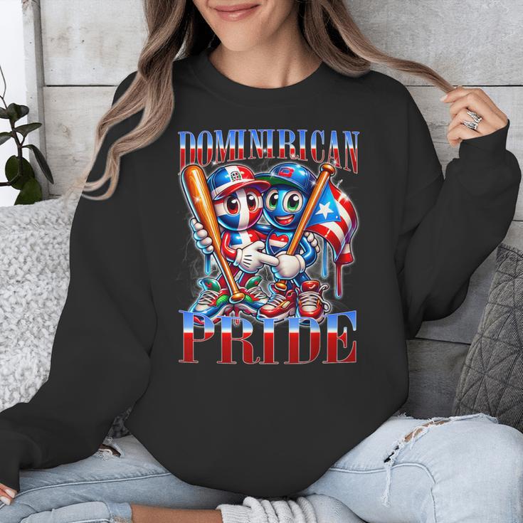 Dominican Puerto Rican Pride Baseball Flag Unity Unisex Sweatshirt