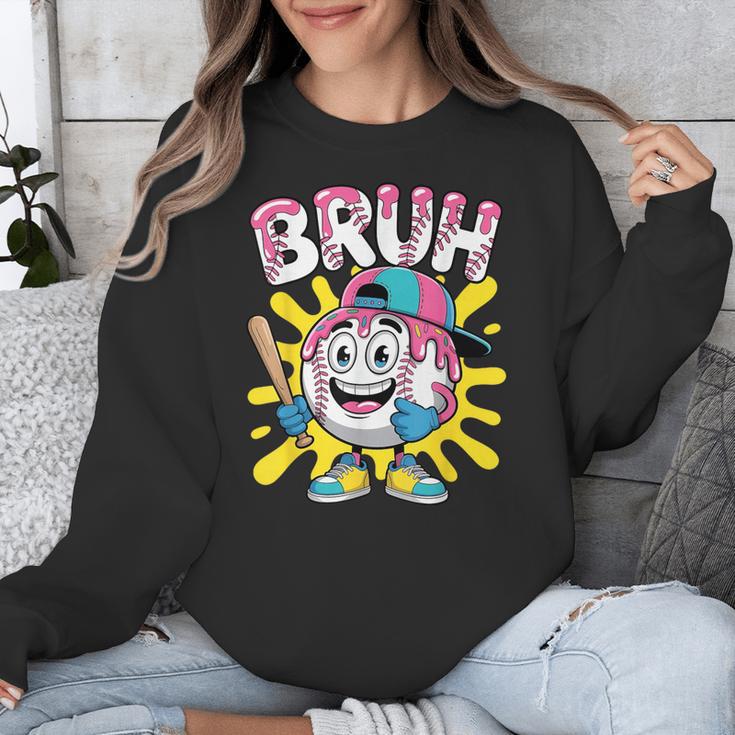 Drip Baseball Boy Youth Kid Ice Cream Dripping Baseball Bruh Unisex Sweatshirt Drip Baseball Boy Youth Kid Ice Cream Dripping Baseball Bruh Unisex Sweatshirt