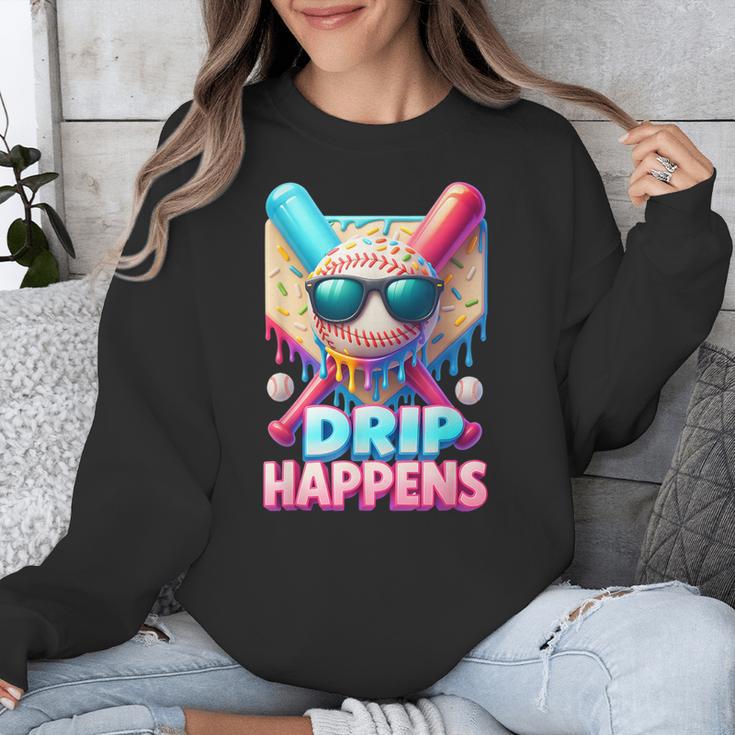 Drip Happens Baseball Ice Cream Bat And Ball With Sunglasses Unisex Sweatshirt Drip Happens Baseball Ice Cream Bat And Ball With Sunglasses Unisex Sweatshirt