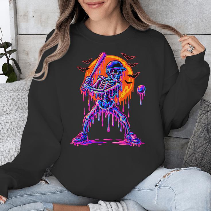 Drip Skeleton Batting Baseball Halloween Unisex Sweatshirt Drip Skeleton Batting Baseball Halloween Unisex Sweatshirt