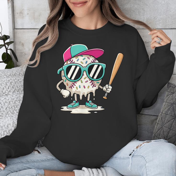 Dripping Baseball Baseball Lover Player Baseballer Unisex Sweatshirt