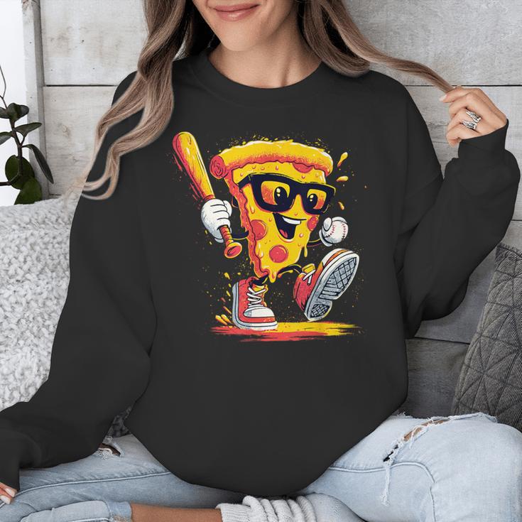 Drippy Pizza Baseball Slice Cartoon Sports Food Unisex Sweatshirt Drippy Pizza Baseball Slice Cartoon Sports Food Unisex Sweatshirt