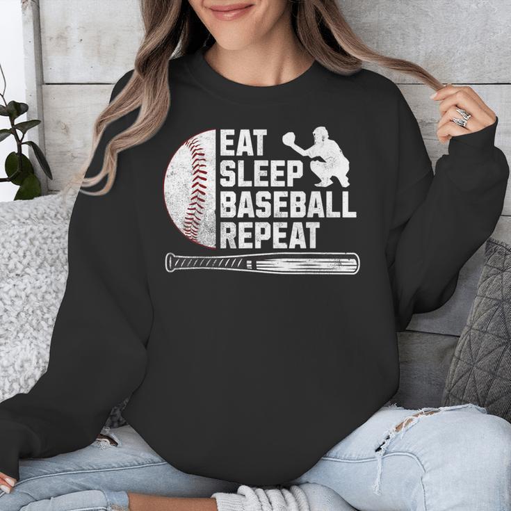 Eat Sleep Baseball Repeat Baseball Player Men Boys Unisex Sweatshirt
