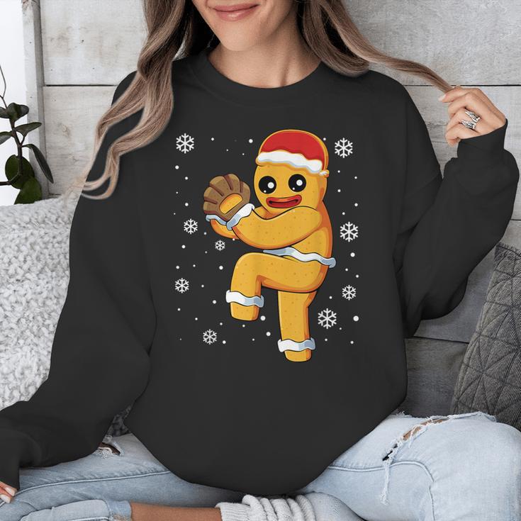 Gingerbread Man Baseball Christmas Unisex Sweatshirt