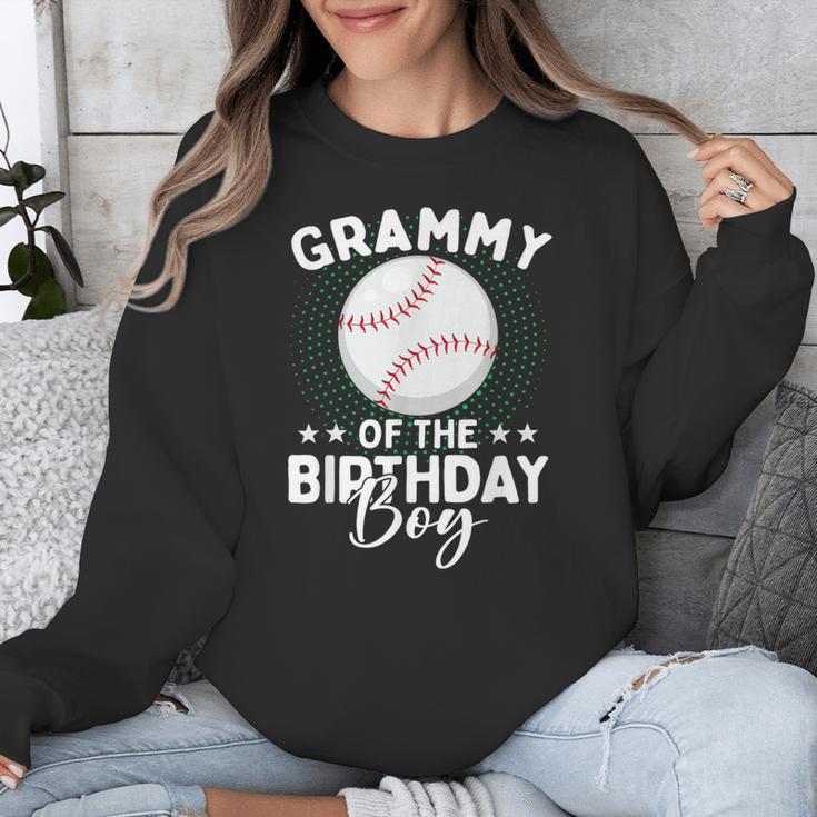 Grammy Of The Birthday Boy Baseball Player Birthday Unisex Sweatshirt