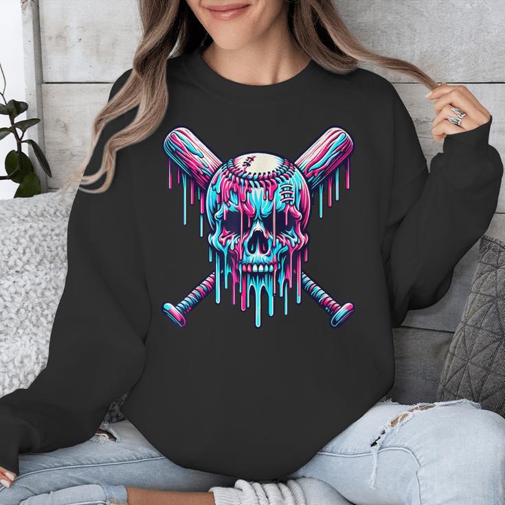 Halloween Baseball Skull Drip Baseball Lifestyle Boy Men Unisex Sweatshirt