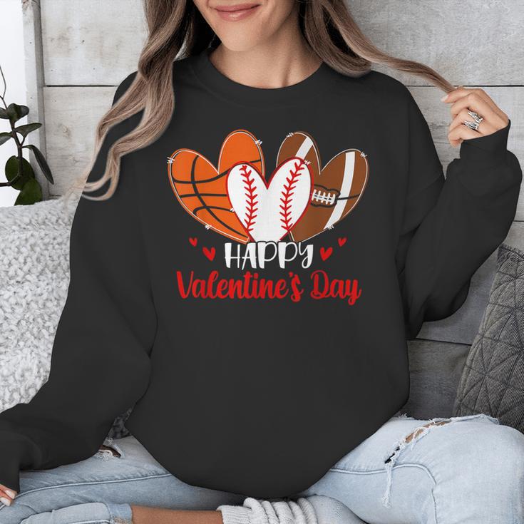Happy Valentines Day Shirt Boys Basketball Baseball Football Unisex Sweatshirt