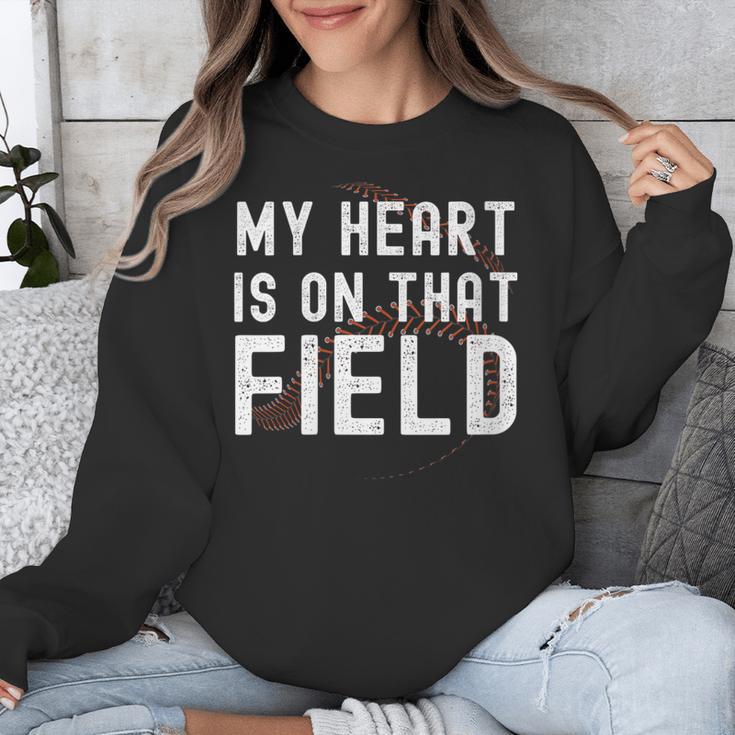 My Heart Is On That Field Baseball Softball Dad Father Unisex Sweatshirt My Heart Is On That Field Baseball Softball Dad Father Unisex Sweatshirt