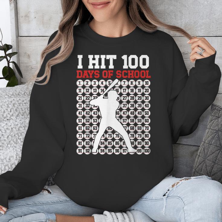 I Hit 100 Days Of School Baseball 100 Day Of School Unisex Sweatshirt I Hit 100 Days Of School Baseball 100 Day Of School Unisex Sweatshirt