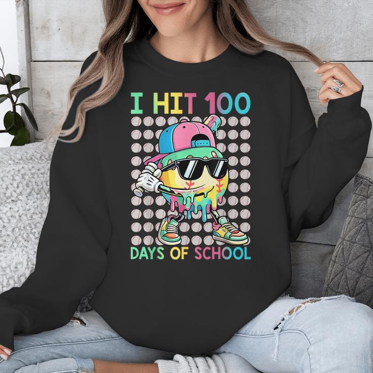 I Hit 100 Days Of School Baseball Drip 100th Day Of School Unisex Sweatshirt I Hit 100 Days Of School Baseball Drip 100th Day Of School Unisex Sweatshirt