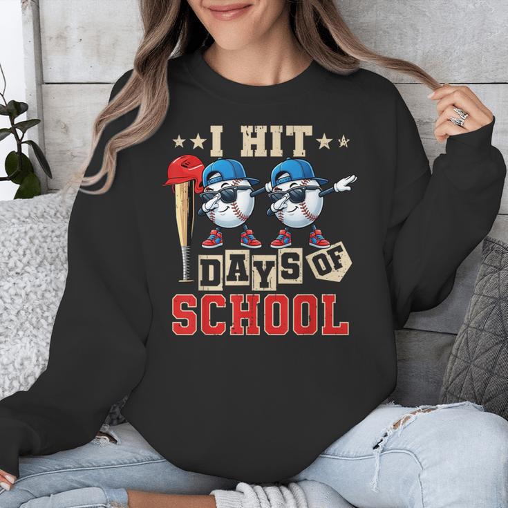 I Hit 100 Days Of School Baseball Kids Boy Teacher 100th Day Unisex Sweatshirt