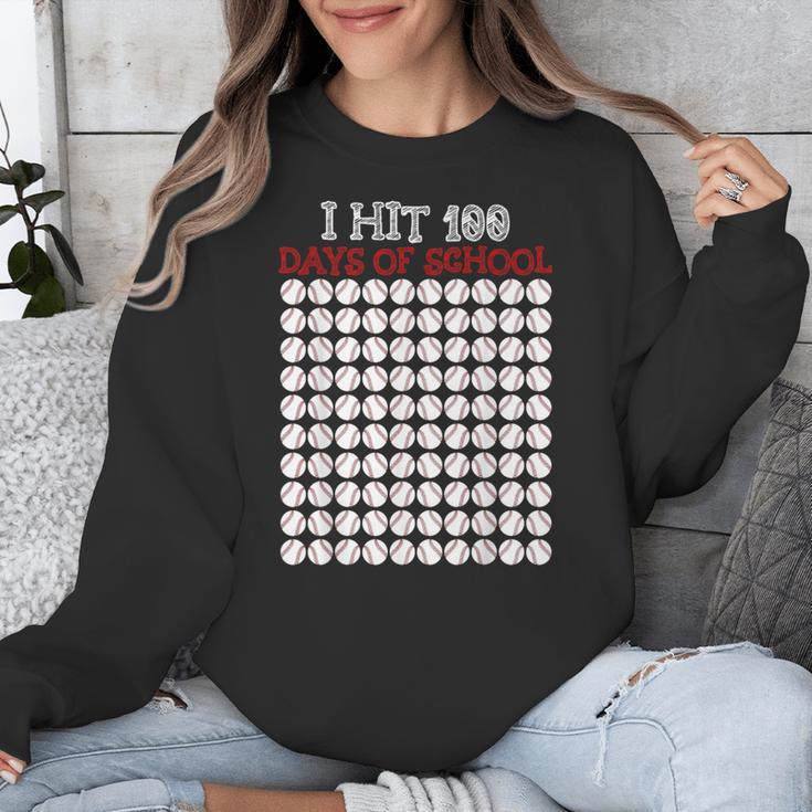 I Hit 100 Days Of School Baseball Lover Teacher Student Unisex Sweatshirt I Hit 100 Days Of School Baseball Lover Teacher Student Unisex Sweatshirt