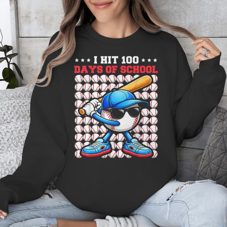 I Hit 100 Days Of School Baseball Player Kids Boys Son Unisex Sweatshirt I Hit 100 Days Of School Baseball Player Kids Boys Son Unisex Sweatshirt