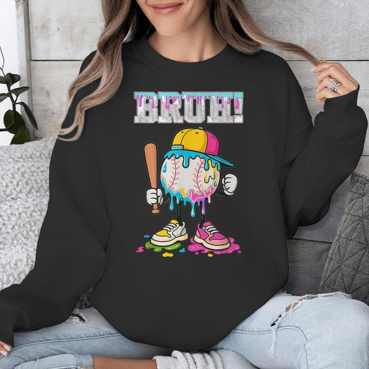 Ice Cream Drip Baseball Bruh Baseball Drip Boy Youth Unisex Sweatshirt