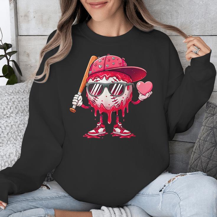 Ice Cream Drip Baseball Valentine's Day Spots Baseball Drip Unisex Sweatshirt Ice Cream Drip Baseball Valentine's Day Spots Baseball Drip Unisex Sweatshirt