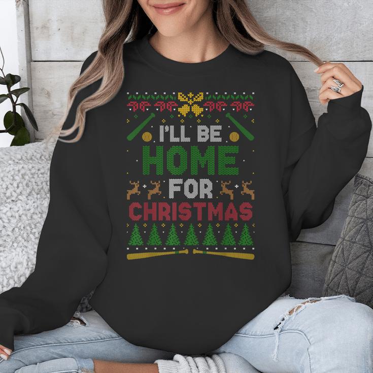 I’Ll Be Home For Christmas Baseball Ugly Sweater Unisex Sweatshirt