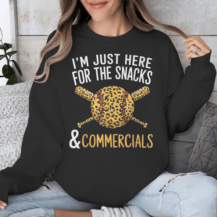 I'm Just Here For The Snacks And Commercials Baseball Unisex Sweatshirt