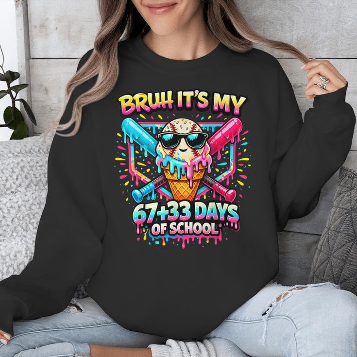 It's My 6733 Days Of School Baseball Ice Cream Dripping Unisex Sweatshirt