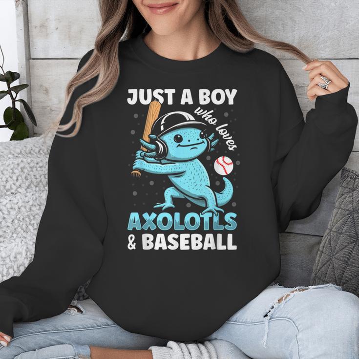 Just A Boy Who Loves Axolotls & Baseball Unisex Sweatshirt Just A Boy Who Loves Axolotls & Baseball Unisex Sweatshirt
