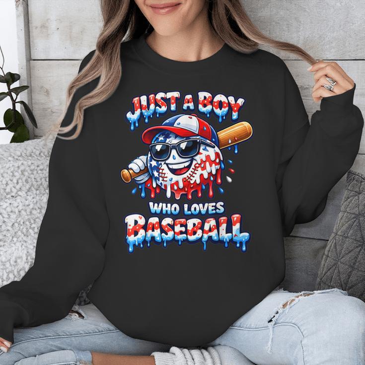 Just A Boy Who Loves Baseball Patriotic Drip For Youth Boys Unisex Sweatshirt Just A Boy Who Loves Baseball Patriotic Drip For Youth Boys Unisex Sweatshirt