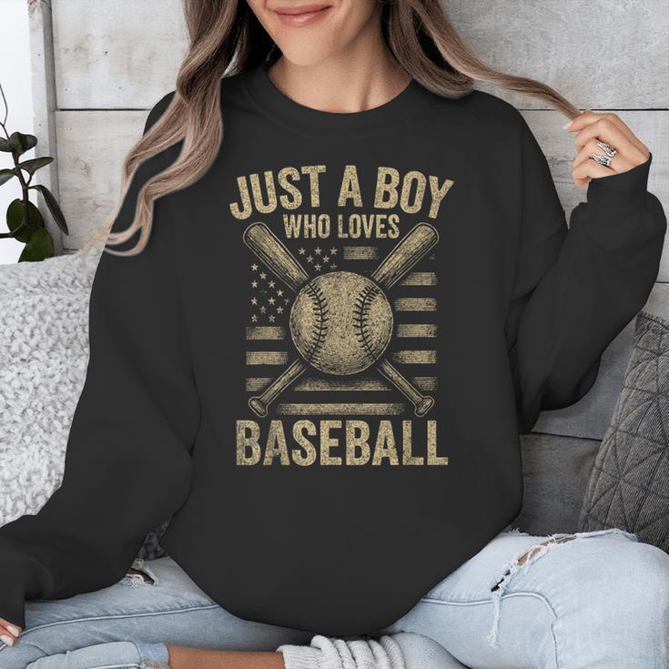 Just a Boy Who Loves Baseball Unisex Sweatshirt