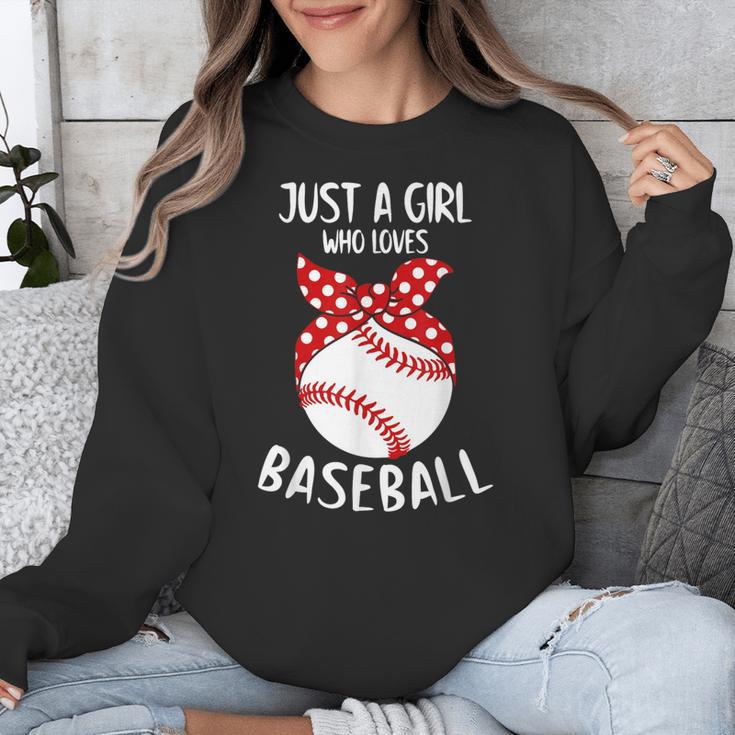 Just A Girl Who Loves Baseball Cute Retro Baseball Lover Unisex Sweatshirt