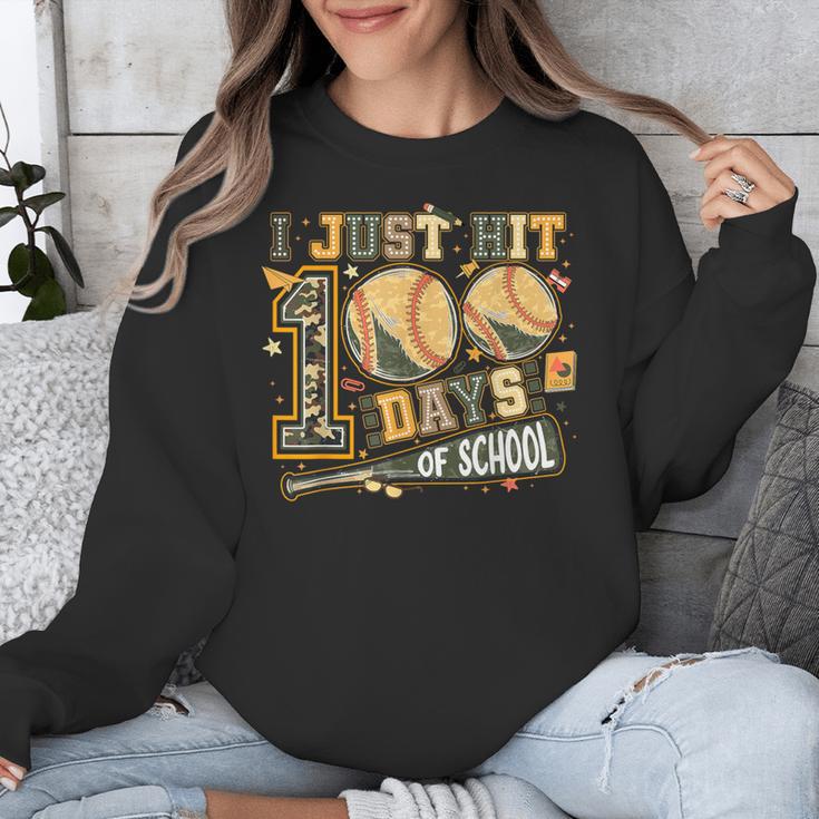 I Just Hit 100 Days Of School Camo Baseball Boy Kids Teacher Unisex Sweatshirt I Just Hit 100 Days Of School Camo Baseball Boy Kids Teacher Unisex Sweatshirt