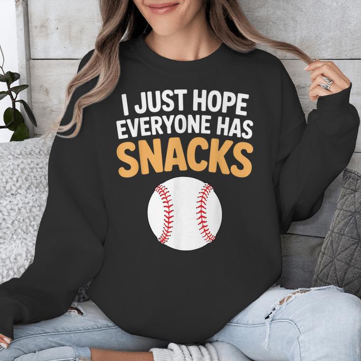 I Just Hope Everyone Has Snacks Baseball Game Day Fan Unisex Sweatshirt I Just Hope Everyone Has Snacks Baseball Game Day Fan Unisex Sweatshirt