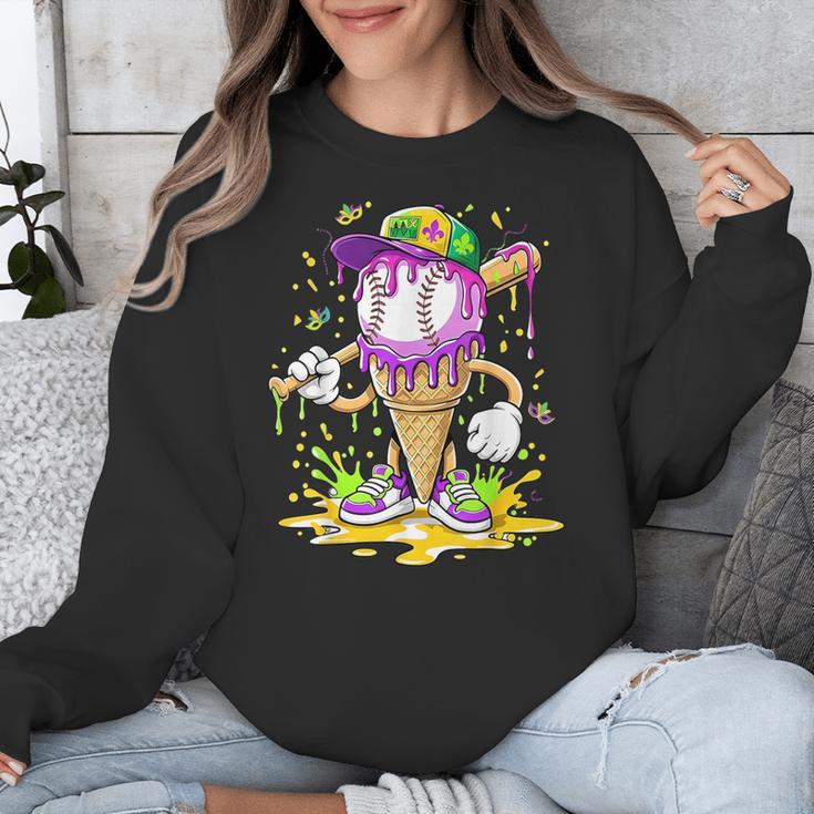 Kids Baseball Drip Ice Cream Apparel Kids Boys Mardi Gras Unisex Sweatshirt Kids Baseball Drip Ice Cream Apparel Kids Boys Mardi Gras Unisex Sweatshirt
