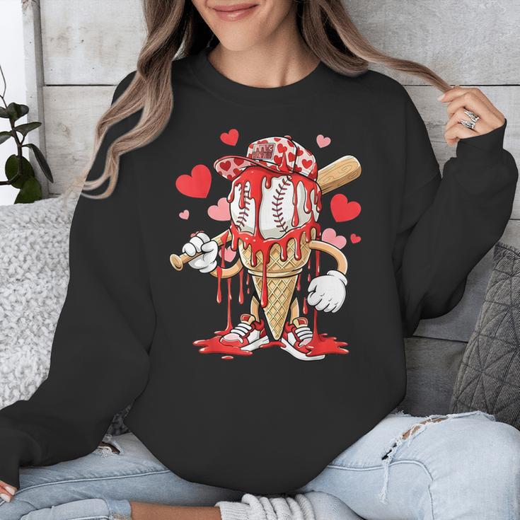 Kids Baseball Drip Ice Cream Apparel Kids Boys Valentine Unisex Sweatshirt