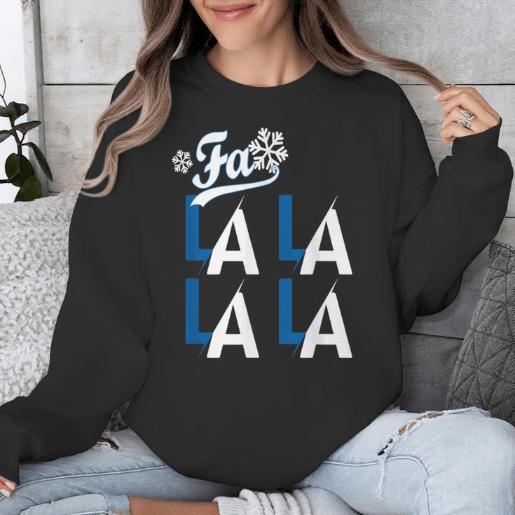 LA Baseball Fan Christmas FA La La Holiday Blue Theme Unisex Sweatshirt LA Baseball Fan Christmas FA La La Holiday Blue Theme Unisex Sweatshirt