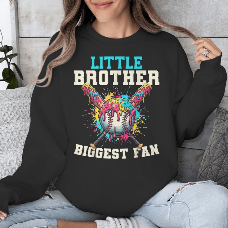 Little Brother Biggest Fan Baseball Cream Drip Crossed Bats Unisex Sweatshirt Little Brother Biggest Fan Baseball Cream Drip Crossed Bats Unisex Sweatshirt