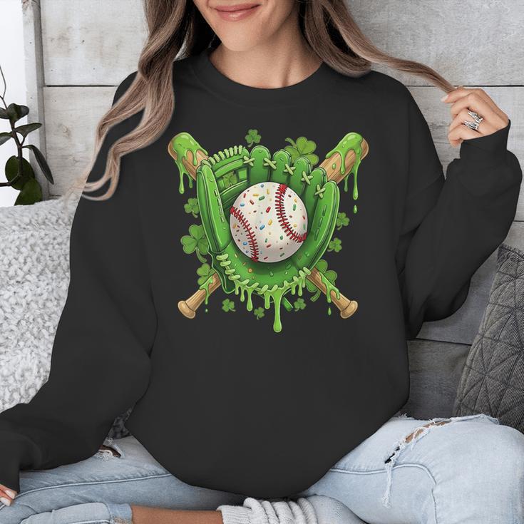 Lucky Shamrock Baseball Gloves Drip St Patrick's Day Boys Unisex Sweatshirt