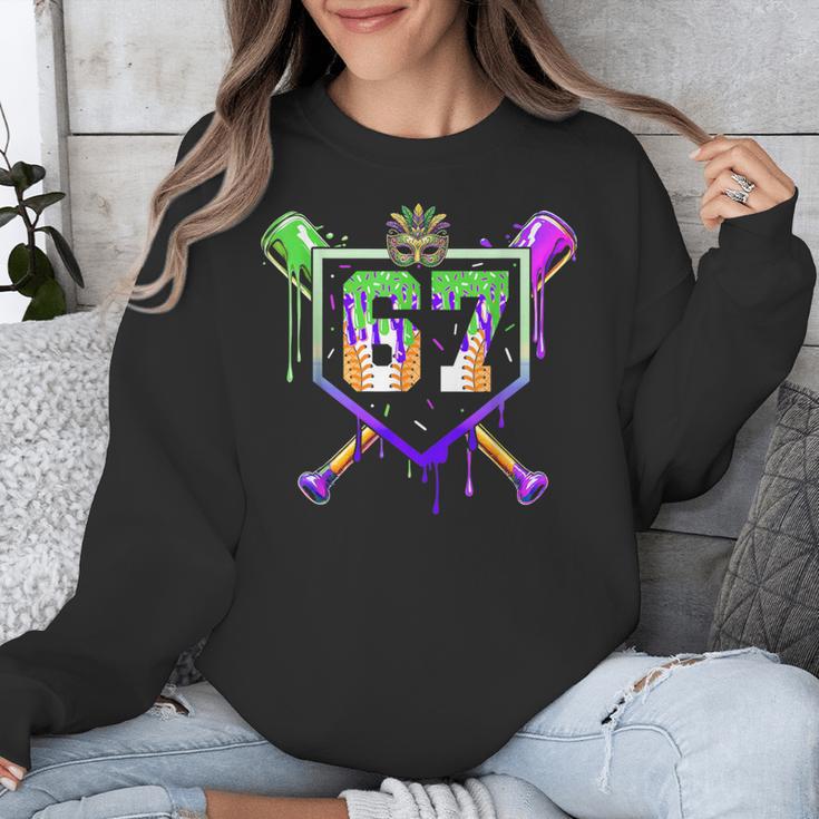 Mardi Gras Baseball Carnival Party Ice Cream Drip Boys Unisex Sweatshirt Mardi Gras Baseball Carnival Party Ice Cream Drip Boys Unisex Sweatshirt