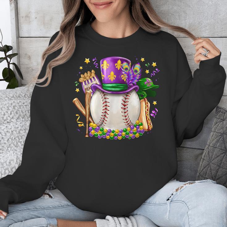 Mardi Gras Baseball Jester Hat Fleur De Lis Boys Girls Kids Unisex Sweatshirt