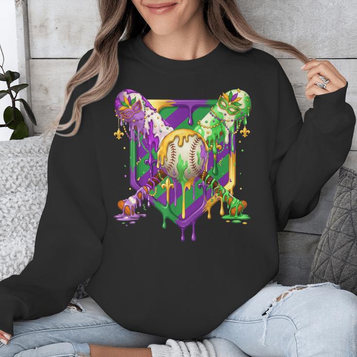 Mardi Gras Ice Cream Drip Baseball Sports For Men Women Kids Unisex Sweatshirt Mardi Gras Ice Cream Drip Baseball Sports For Men Women Kids Unisex Sweatshirt