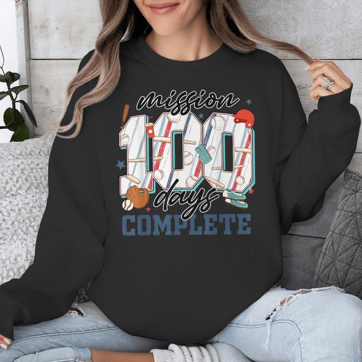 Mission 100 Days Complete Baseball 100th Day Of School Boys Unisex Sweatshirt