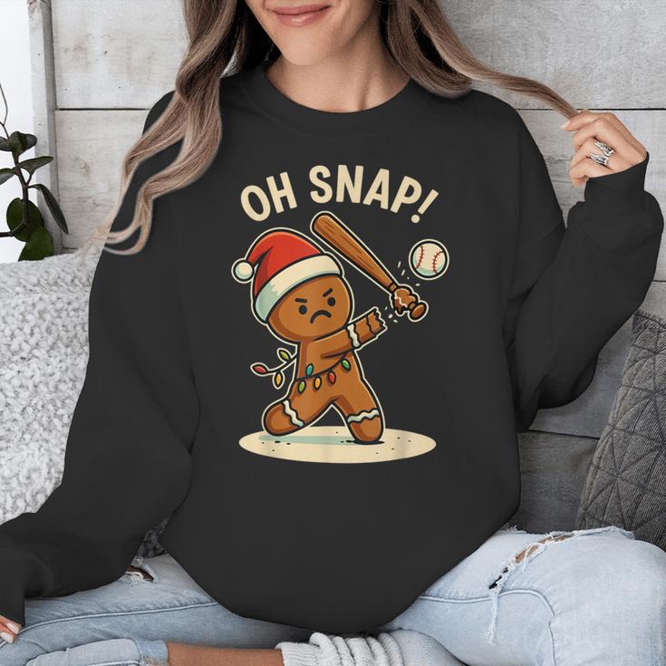 Oh Snap Gingerbreadman Baseball Christmas Men Boys Toddlers Unisex Sweatshirt