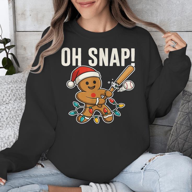 Oh Snap Gingerbreadman Christmas Baseball Humor Unisex Sweatshirt Oh Snap Gingerbreadman Christmas Baseball Humor Unisex Sweatshirt