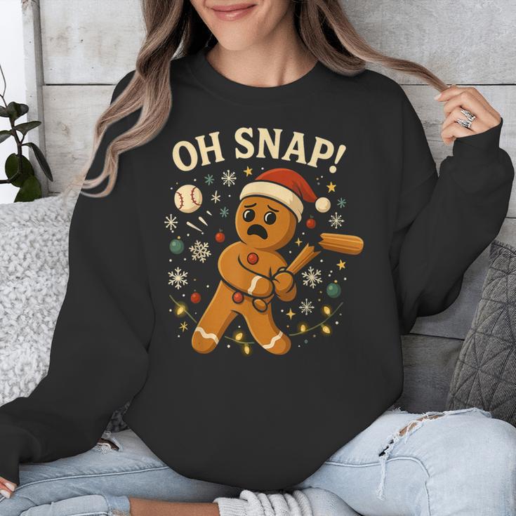 Oh Snap Gingerbreadman Christmas Baseball Unisex Sweatshirt Oh Snap Gingerbreadman Christmas Baseball Unisex Sweatshirt