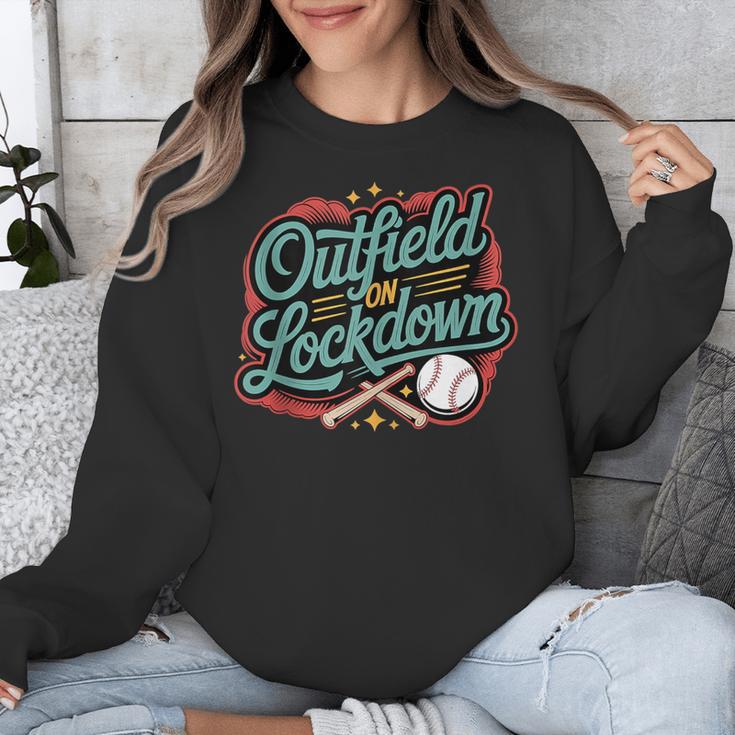 Outfield On Lockdown Baseball Defense Sports Unisex Sweatshirt Outfield On Lockdown Baseball Defense Sports Unisex Sweatshirt