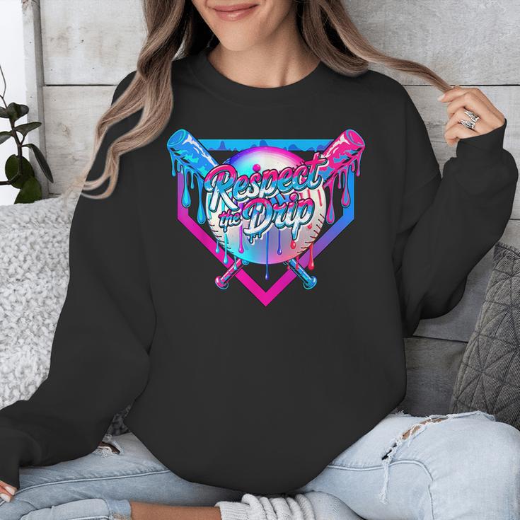 Respect The Drip Baseball Ice Cream For Kids Boys Youth Unisex Sweatshirt