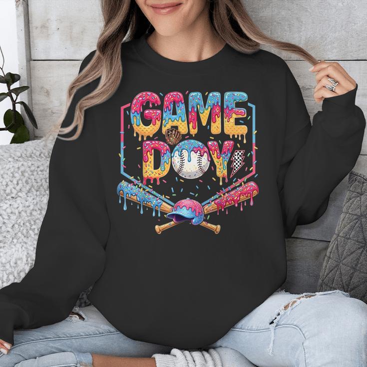 Retro Game Day Baseball Ice Cream Drip For Men Boy Kids Unisex Sweatshirt Retro Game Day Baseball Ice Cream Drip For Men Boy Kids Unisex Sweatshirt