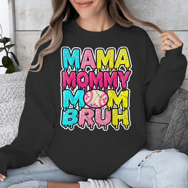 Retro Mama Mommy Mom Bruh Baseball Women Girls Unisex Sweatshirt