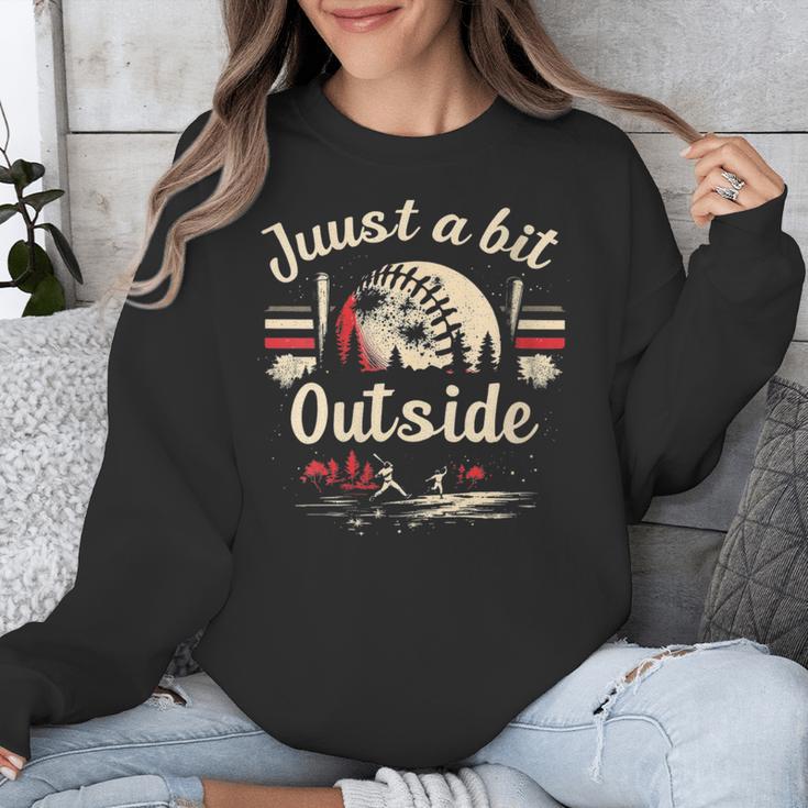 Retro Quote Just a Bit Outside Baseball Vintage Unisex Sweatshirt